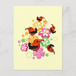 Hawaiian-style 'I'iwi Postcard