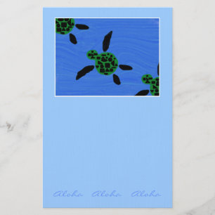 Hawaiian Style Seaturtle Stationery - Customise-ab