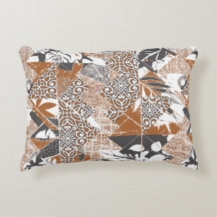 Hawaiian style tapa tribal fabric abstract patchwo decorative cushion