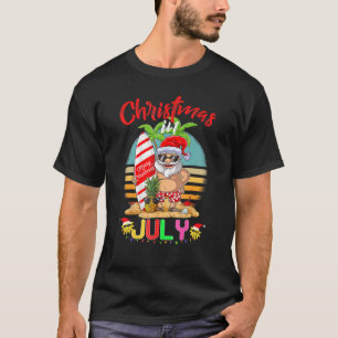 Hawaiian Summer Cool Santa Claus Surfing Christmas T-Shirt