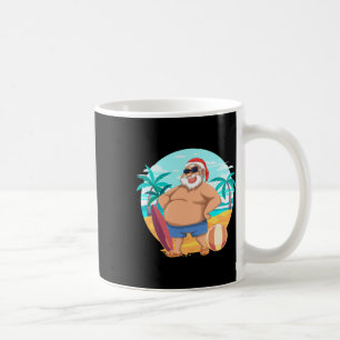 Hawaiian Summer Funny Santa Claus Tropical Christm Coffee Mug