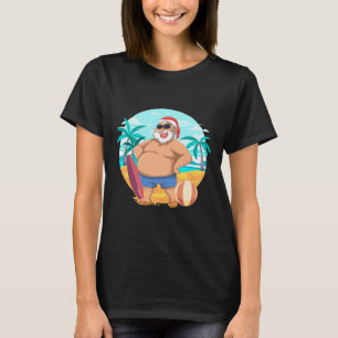 Hawaiian Summer Funny Santa Claus Tropical Christm T-Shirt
