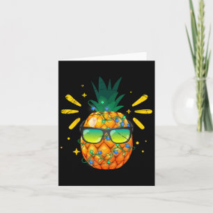 Hawaiian Summer Funny Sungles Pineapple Christmas Card