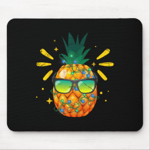 Hawaiian Summer Funny Sungles Pineapple Christmas Mouse Pad