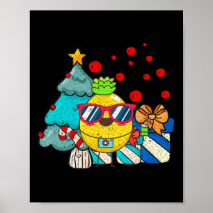 Hawaiian Summer Sungles Pineapple Funny Christmas Poster