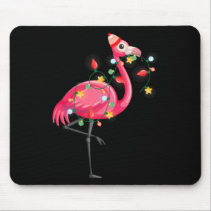 Hawaiian Summer Tropical Flamingo Funny Christmas Mouse Pad