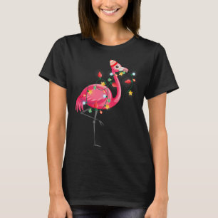 Hawaiian Summer Tropical Flamingo Funny Christmas T-Shirt