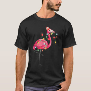 Hawaiian Summer Tropical Flamingo Funny Christmas T-Shirt