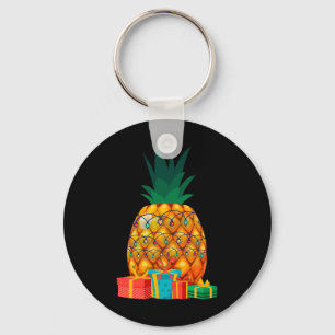 Hawaiian Summer Tropical Fruit Pineapple Christmas Key Ring