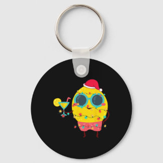 Hawaiian Summer Tropical Xmas Lemon Funny Christma Key Ring