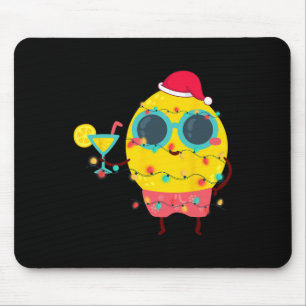 Hawaiian Summer Tropical Xmas Lemon Funny Christma Mouse Pad