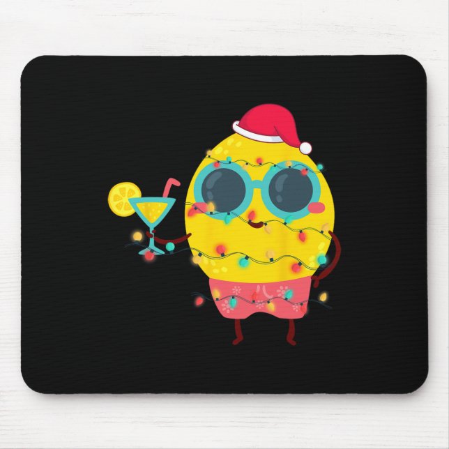 Hawaiian Summer Tropical Xmas Lemon Funny Christma Mouse Pad (Front)
