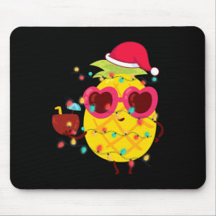 Hawaiian Summer Tropical Xmas Pineapple Christmas Mouse Pad