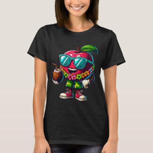 Hawaiian Sunglasses Drinking Coconut Summer Lei T-Shirt