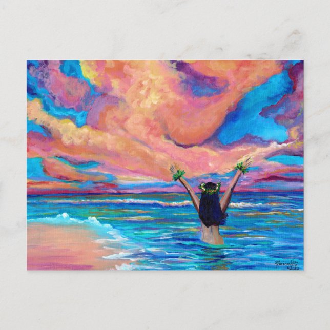 Hawaiian Sunrise Aloha or Mahalo Card (Front)