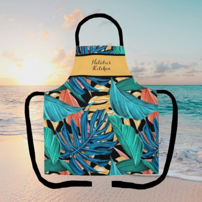 Hawaiian Sunrise Beach Colourful Tropical Apron (Creator Uploaded)