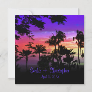Hawaiian Sunset at  Kāʻanapali Beach Invitation