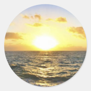 Hawaiian Sunset Classic Round Sticker