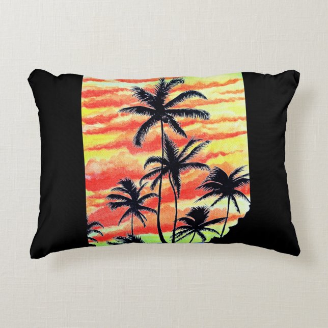 Hawaiian Sunset Coco Palms  Decorative Cushion (Front)