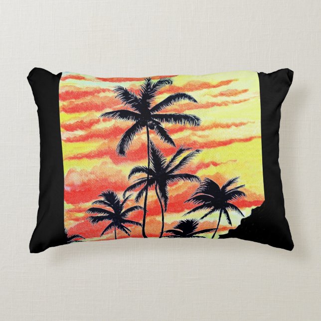 Hawaiian Sunset Coco Palms  Decorative Cushion (Front)