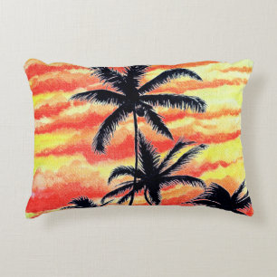 Hawaiian Sunset Coco Palms Decorative Cushion