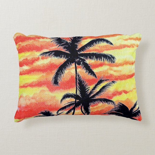Hawaiian Sunset Coco Palms  Decorative Cushion (Front)
