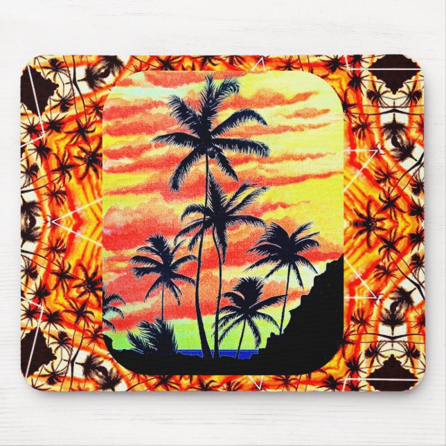 Hawaiian Sunset Coco Palms Mouse Pad (Front)