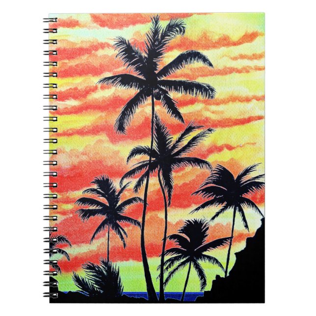 Hawaiian Sunset Coco Palms  Notebook (Front)
