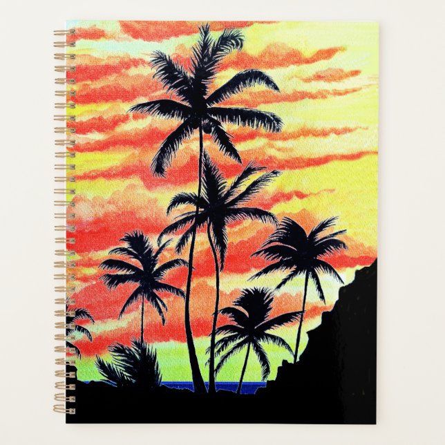 Hawaiian Sunset Coco Palms  Planner (Front)