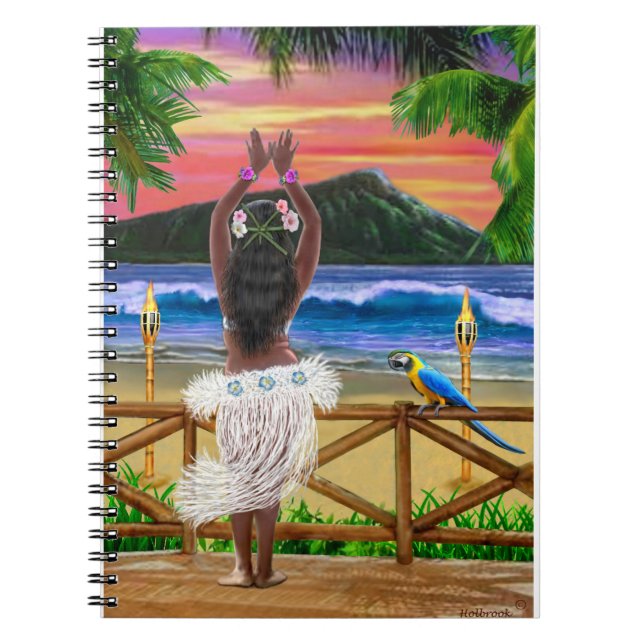 HAWAIIAN SUNSET HULA NOTEBOOK (Front)