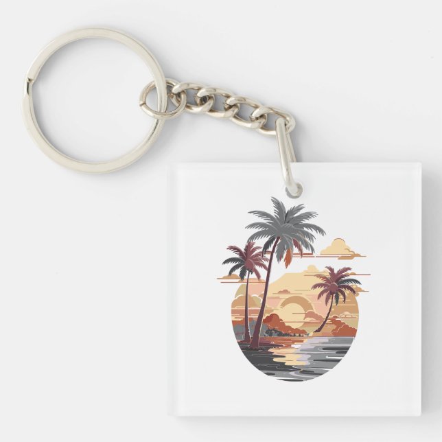 Hawaiian sunset  key ring (Front)