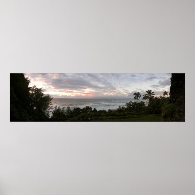 Hawaiian sunset panoramic poster (Front)