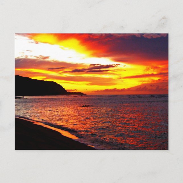 Hawaiian sunset scenes postcard (Front)