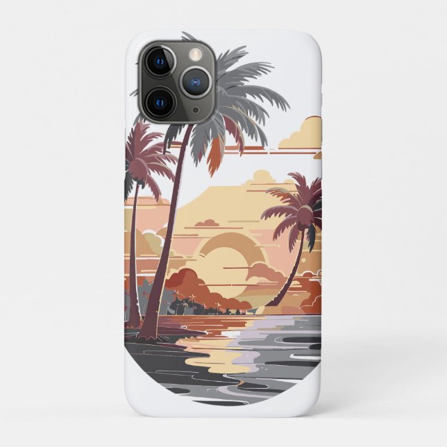 Hawaiian sunset with palm tree. Case-Mate iPhone case (Back)