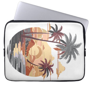 Hawaiian sunset with palm tree. laptop sleeve