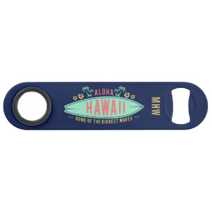 Hawaiian Surfer custom monogram bottle opener