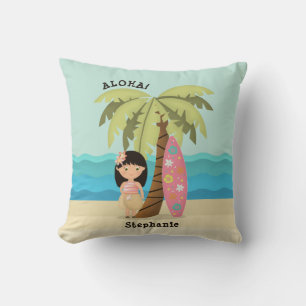 Hawaiian Surfer Girl Cushion