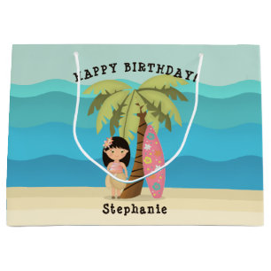 Hawaiian Surfer Girl Large Gift Bag
