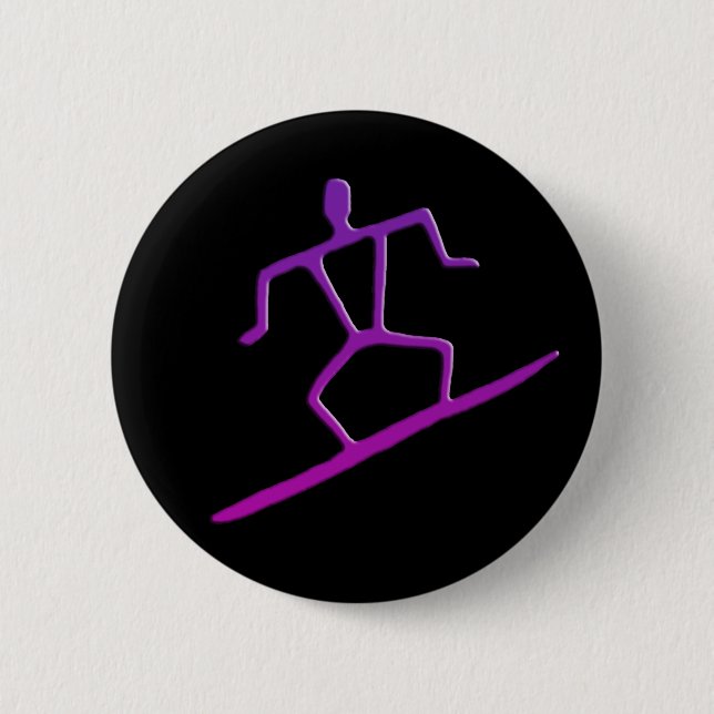 Hawaiian Surfer Petroglyph Button (Front)