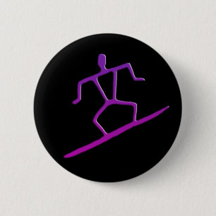 Hawaiian Surfer Petroglyph Button
