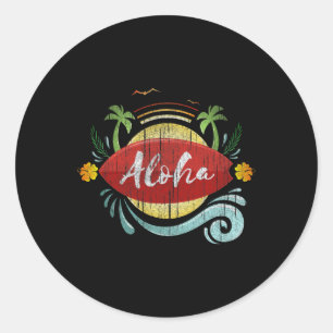 Hawaiian Surfers Vacation Aloha Hawaii Luau Costum Classic Round Sticker