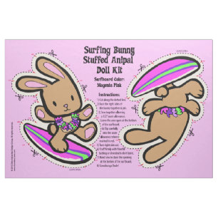 Hawaiian Surfing Bunny Doll Kit & Stuffed Animal Fabric
