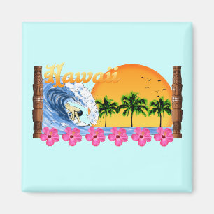 Hawaiian Surfing Magnet