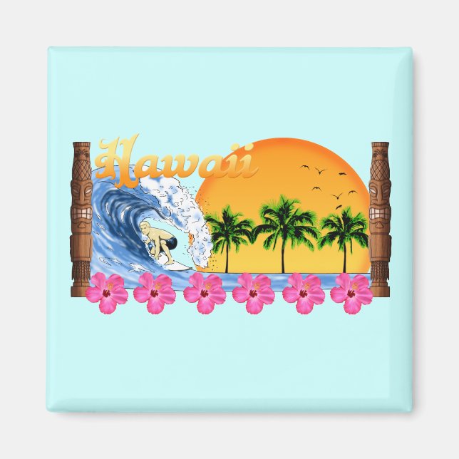 Hawaiian Surfing Magnet (Front)