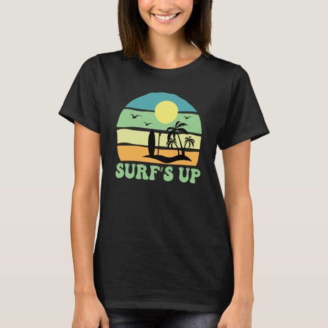 Hawaiian Surfs Up Hawaii Pineapple Tiki T-Shirt (Front)