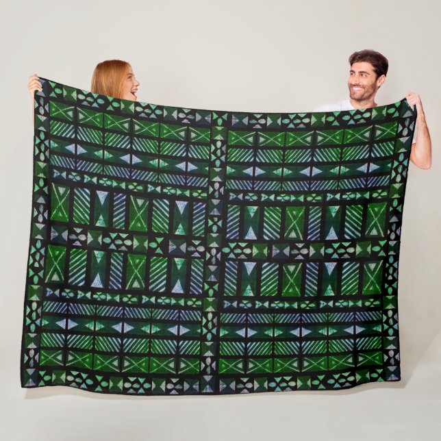 Hawaiian Tapa Pattern Fleece Blanket (In Situ)