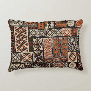 Hawaiian Tapa: Tribal Patchwork Decorative Cushion