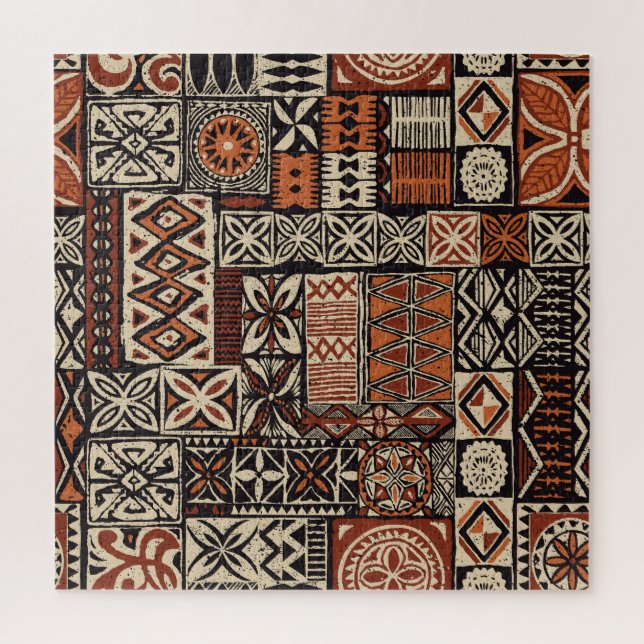 Hawaiian Tapa: Tribal Patchwork Jigsaw Puzzle (Vertical)