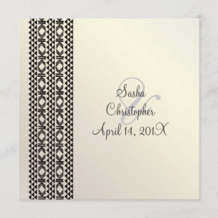 Hawaiian Tattoo Party Invitation/black + white Invitation