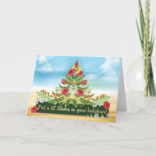 Hawaiian Theme Holiday Card